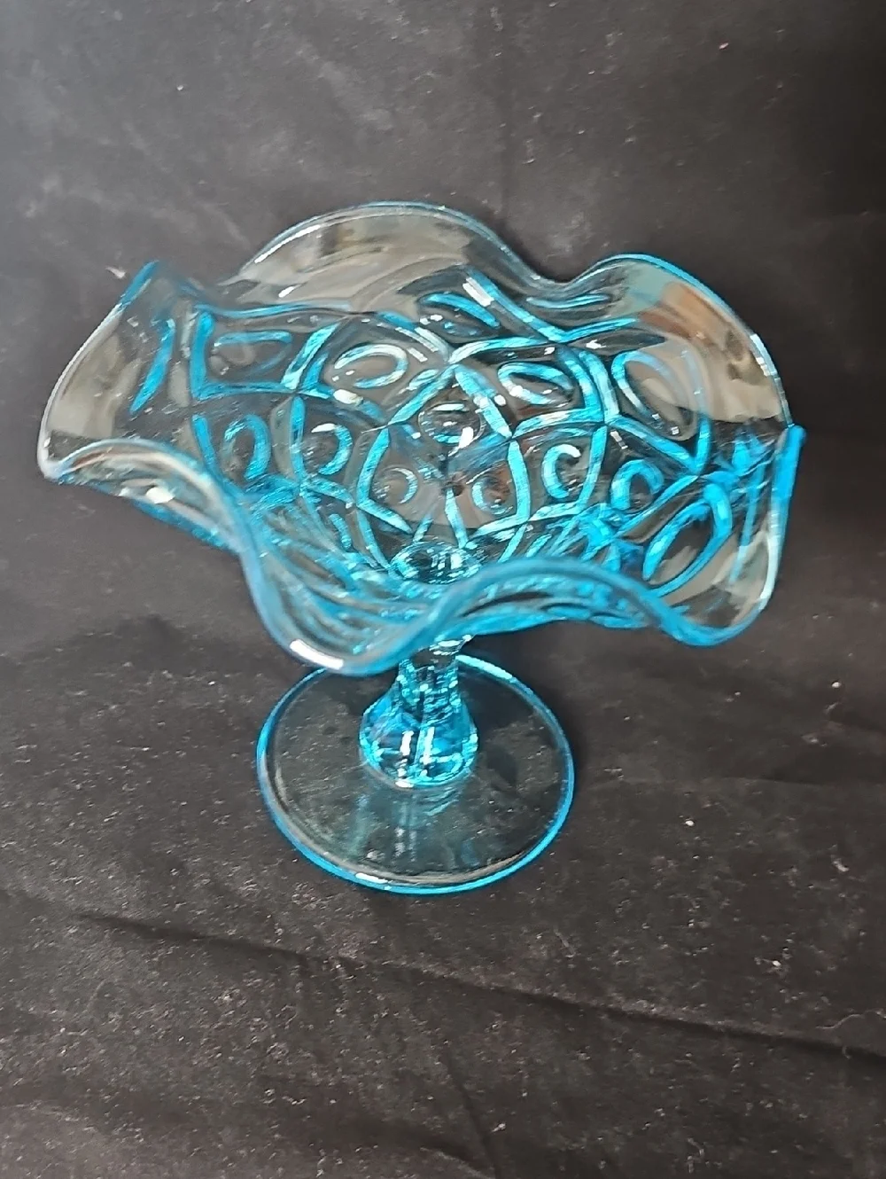 Viking Ice Blue Vintage  Compote Candy Dish 1960